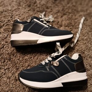 Navy and Silver Men's Sneakers